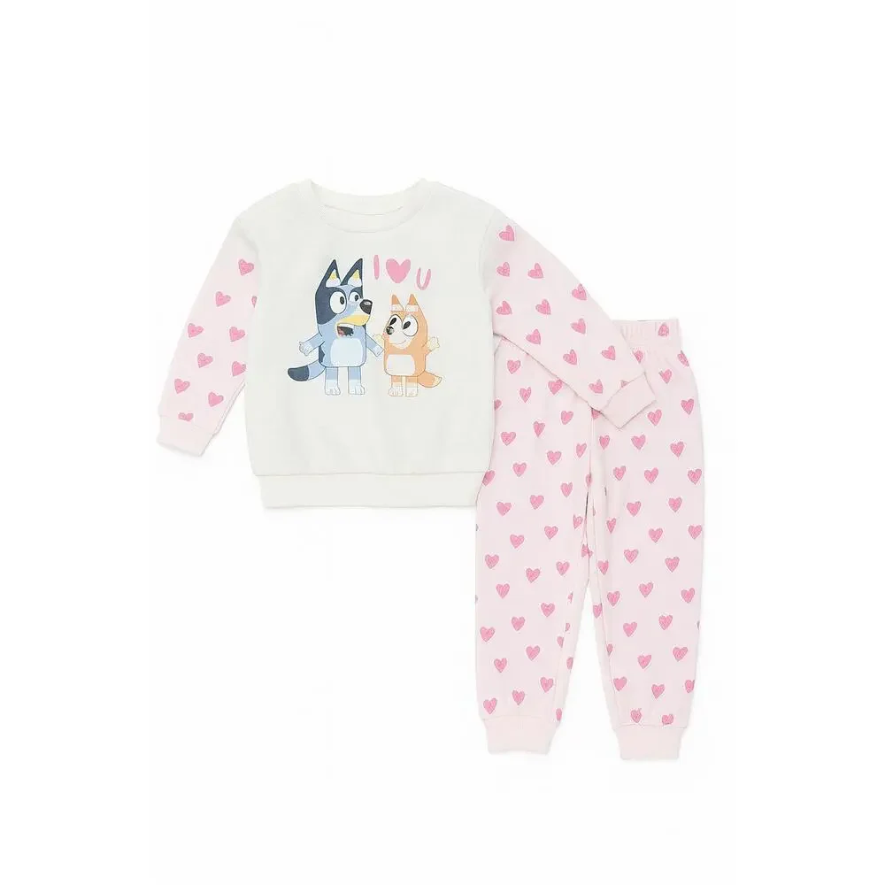 Bluey Kids Pink Heart Pajamas